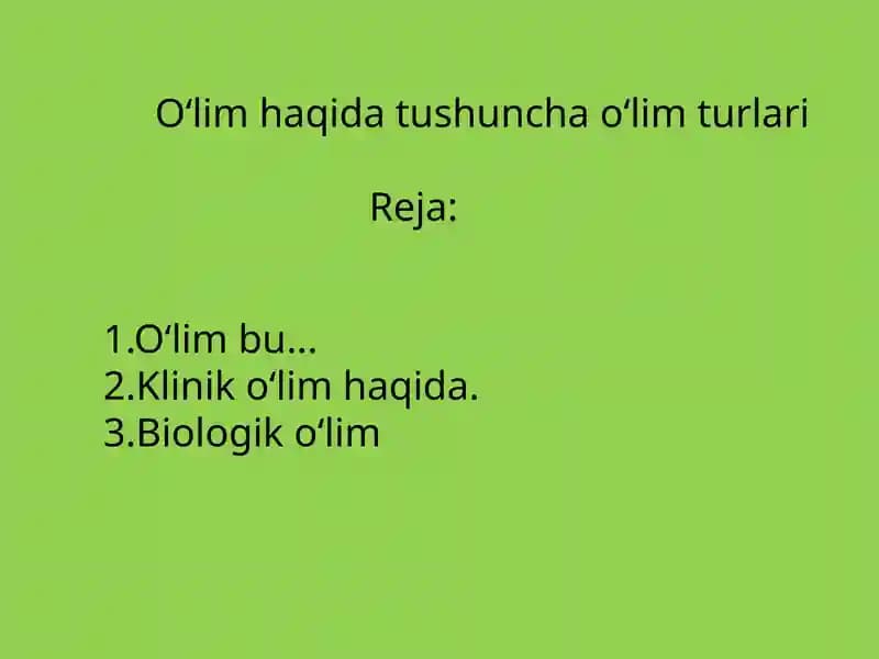 Oʻlim haqida tushuncha