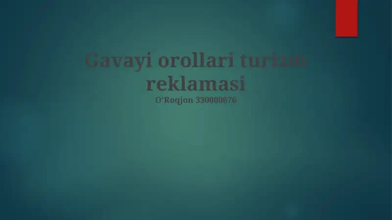 Gavayi Orollari turizm reklamasi