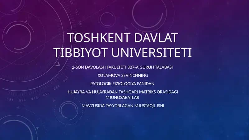Hujayra va hujayradan tashqari matriks orasidagi munosabatlar