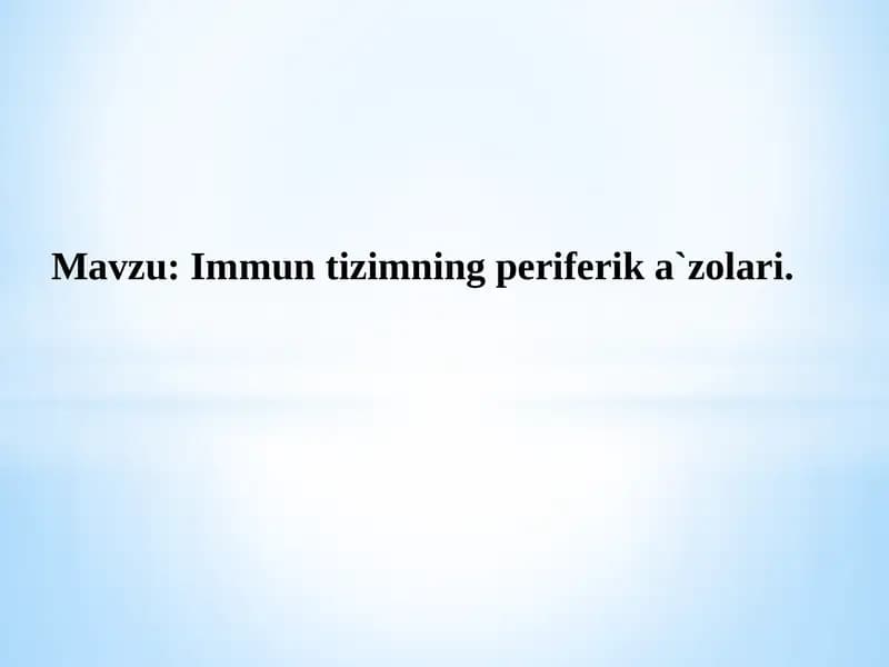 Immuntizimning periferika`zolari