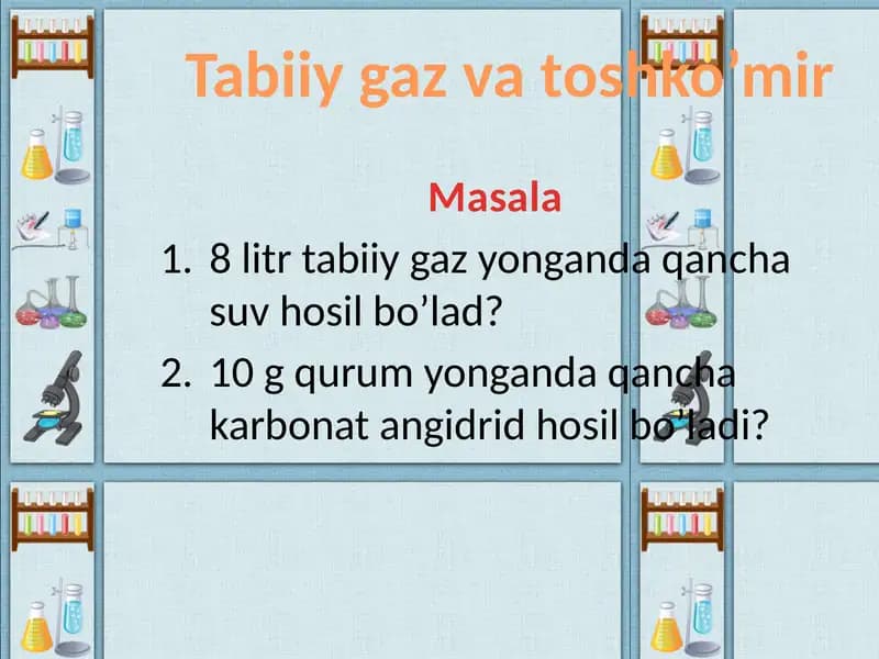 Tabiiy gaz va toshko’mir
