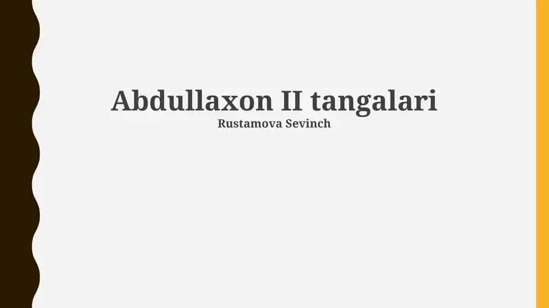 Abdullaxon II tangalari