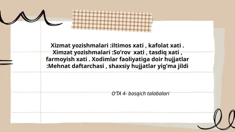 Xizmat yozishmalari