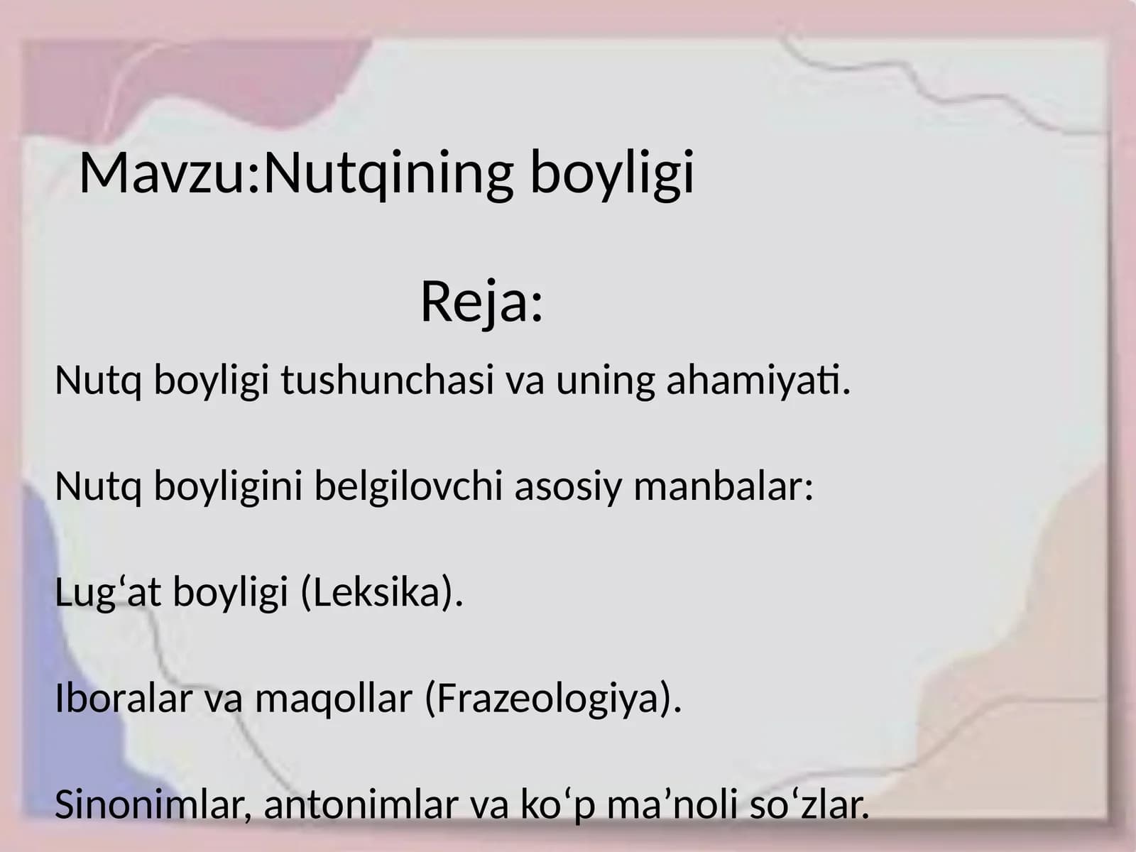 Nutqining boyligi