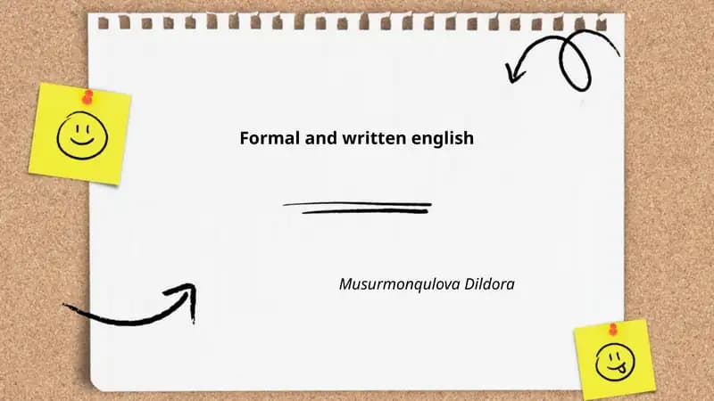 Formal and Written English