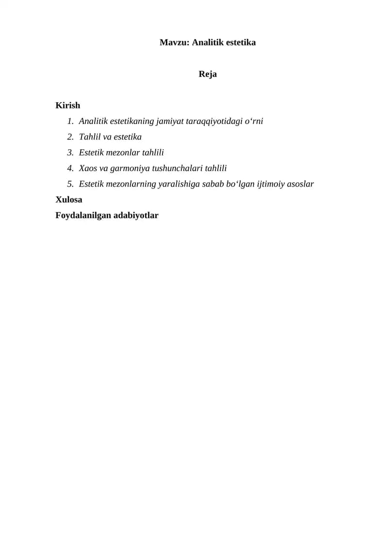 Analitik estetika