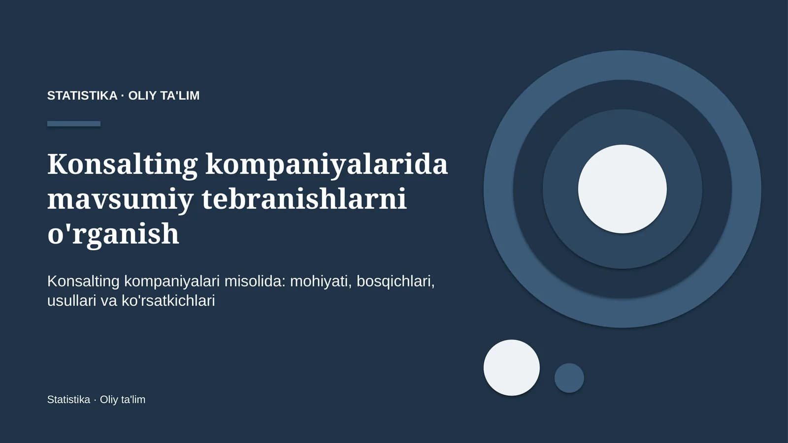 Konsalting kompaniyalarida mavsumiy tebranishlarni o'rganish