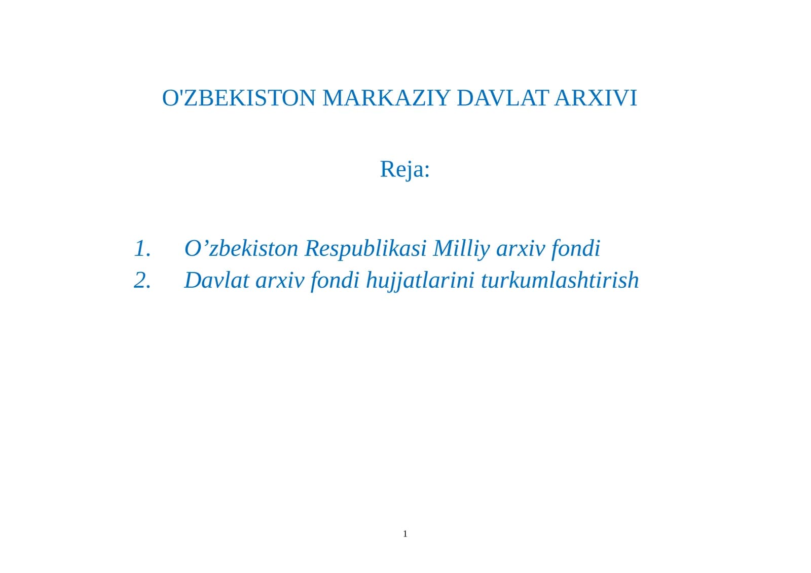 O’zbekiston Respublikasi Milliy arxiv fondi