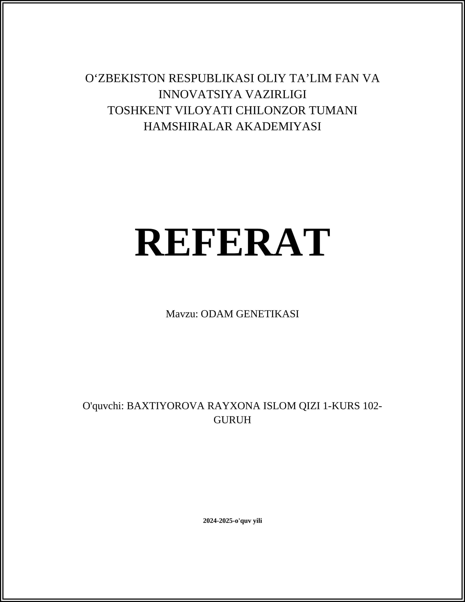 ODAM GENETIKASI