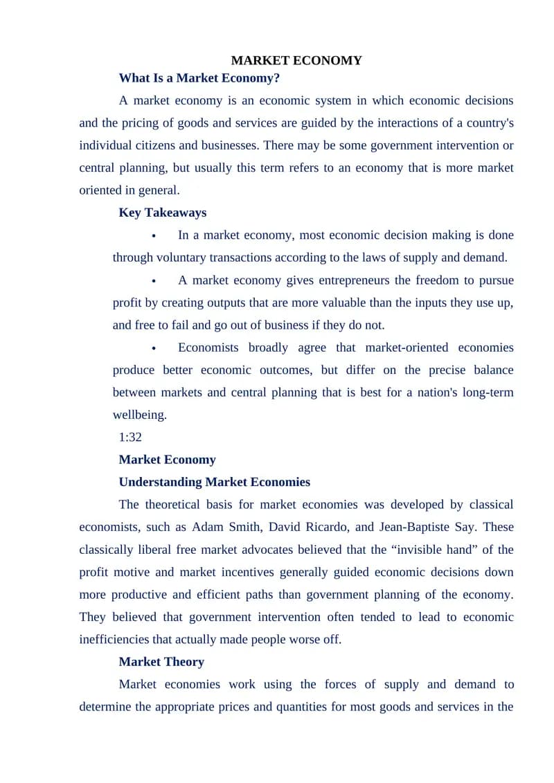 Market Economy