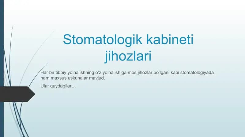 Stomatologik kabinet jihozlari