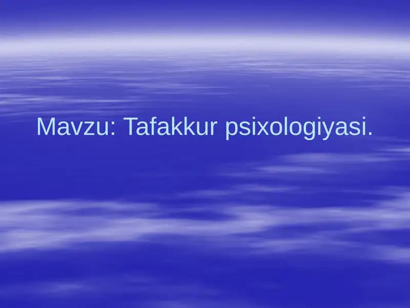 Tafakkur psixologiyasi