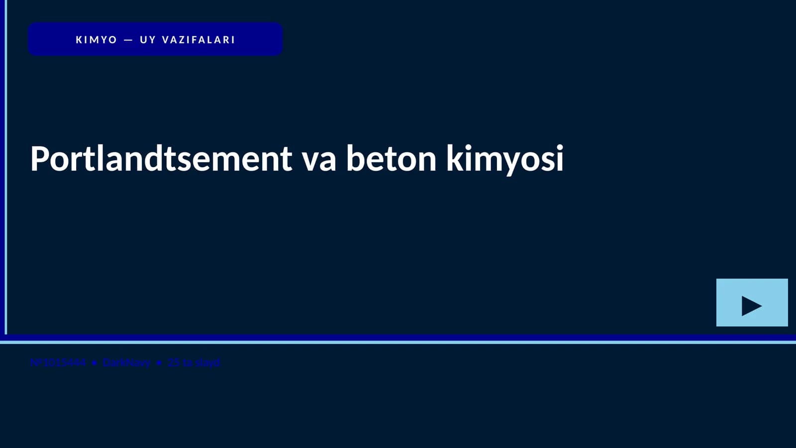 Portlandtsement va beton kimyosi