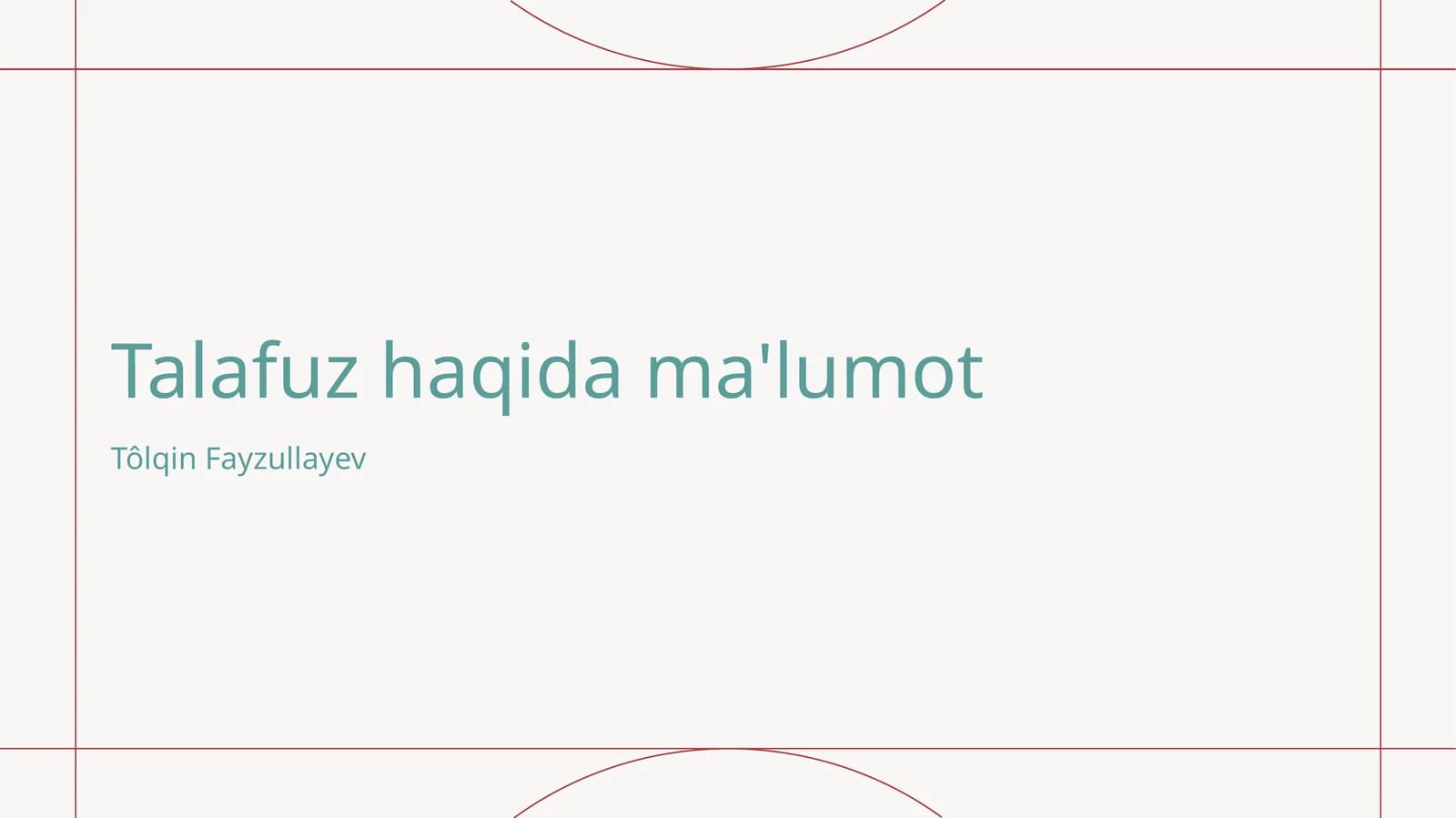 Talafuz haqida ma'lumot