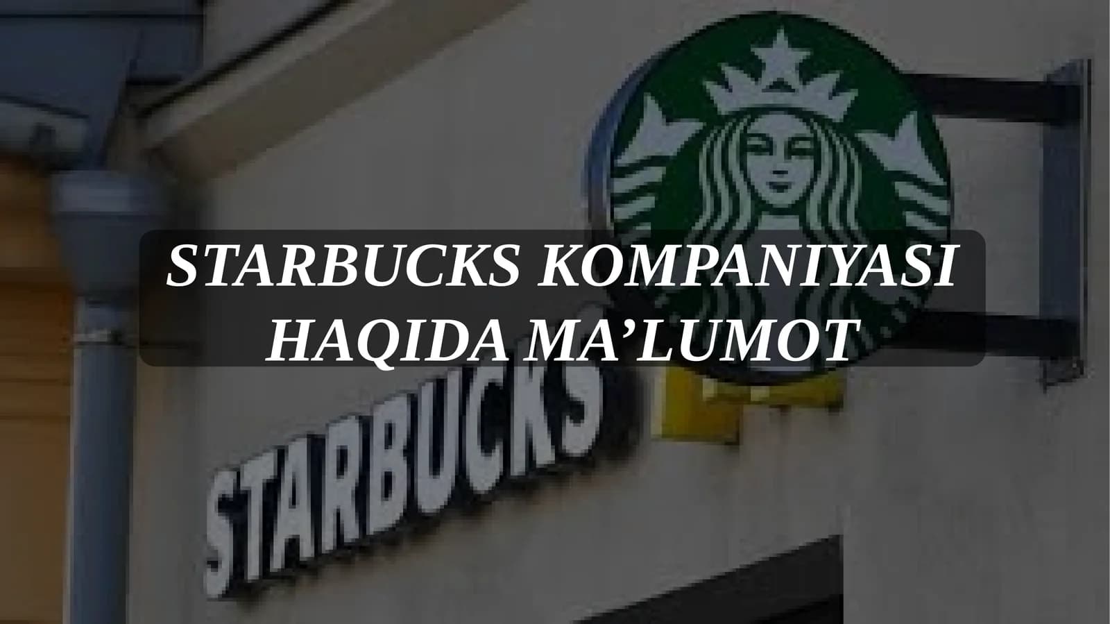 Starbucks kompaniyasi haqida ma'lumot