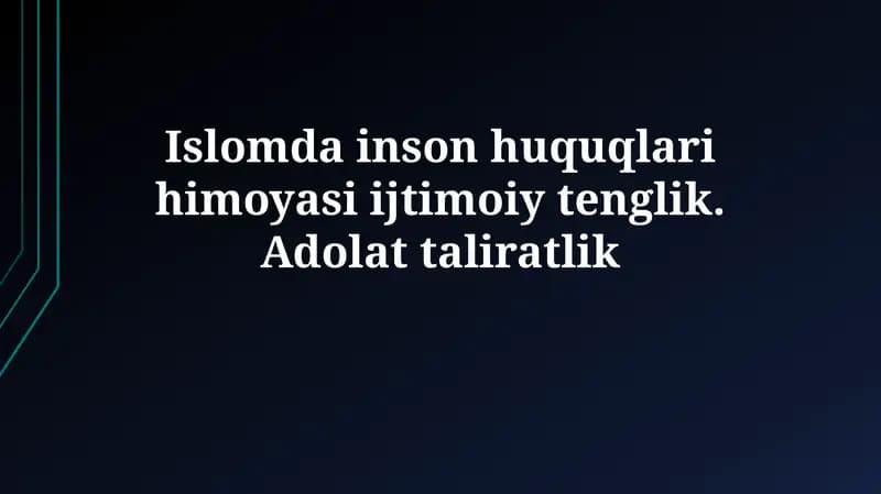 Islomda inson huquqlari