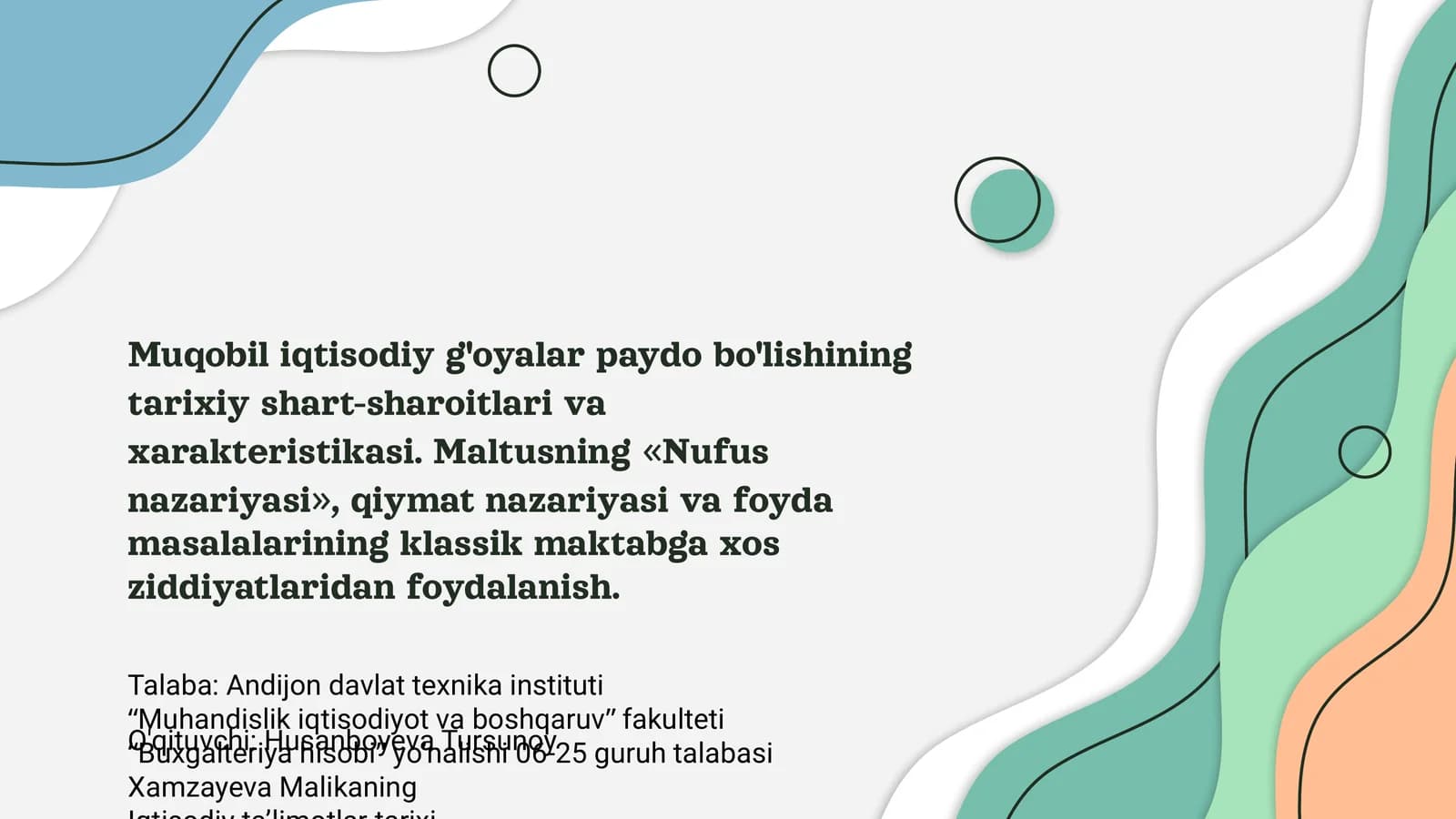 Muqobil Iqtisodiy G'oyalar: Tarixiy Shart-Sharoitlar