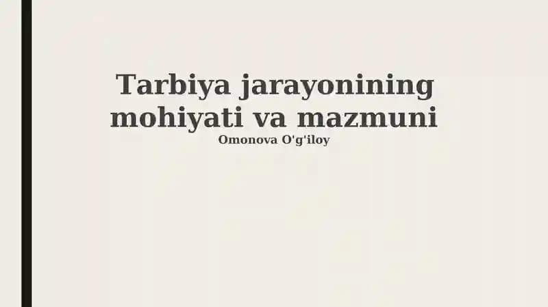 Ta'lim jarayonining mohiyati va mazmuni