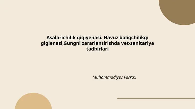 Asalarichilik gigiyenasi