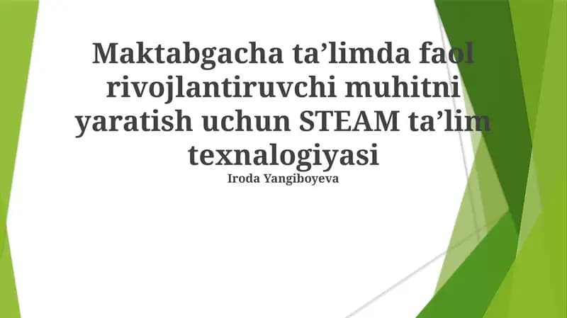 STEAM Ta'lim Texnalogiyasi