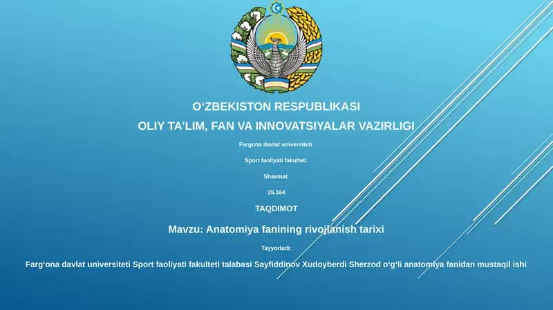 Anatomiya fanining rivojlanish tarixi
