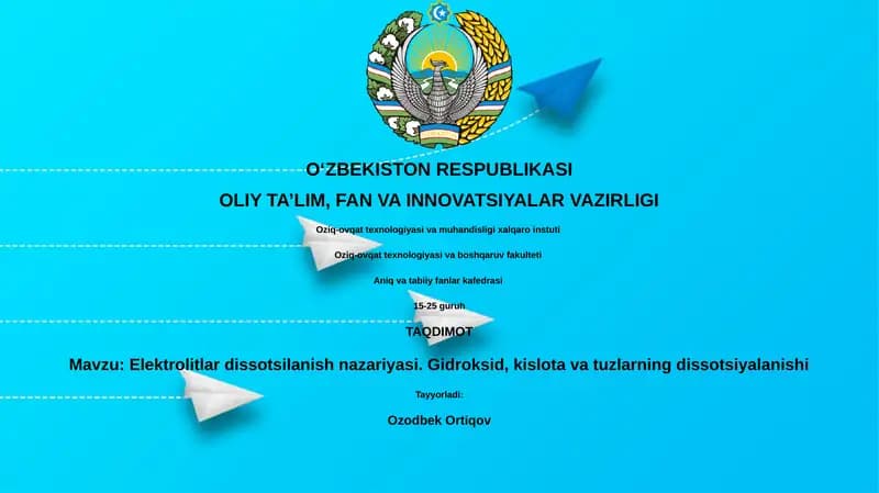 Elektrolitlar dissotsilanish nazariyasi