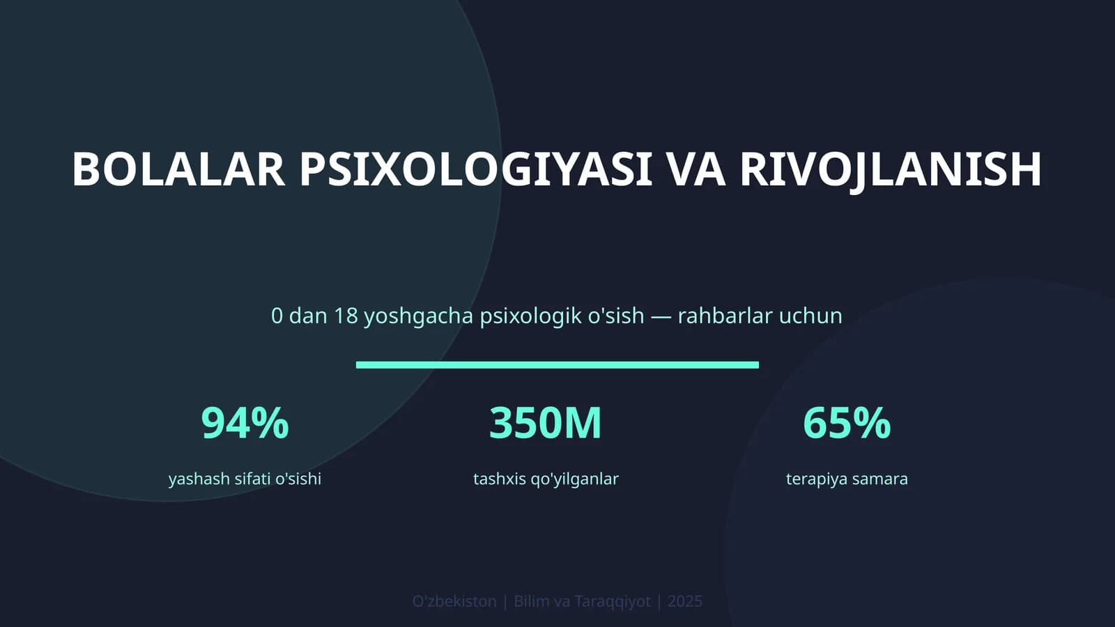 Bolalar psixologiyasi va rivojlanish