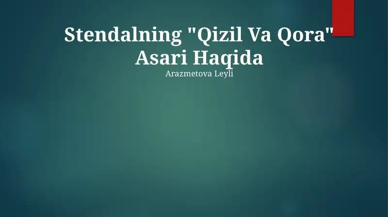 Qizil Va Qora