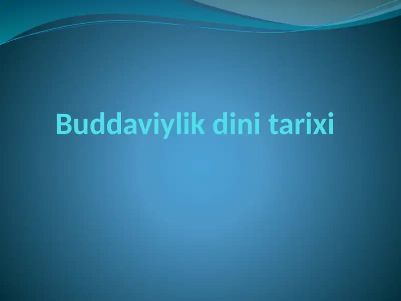 Buddaviylik dini tarixi