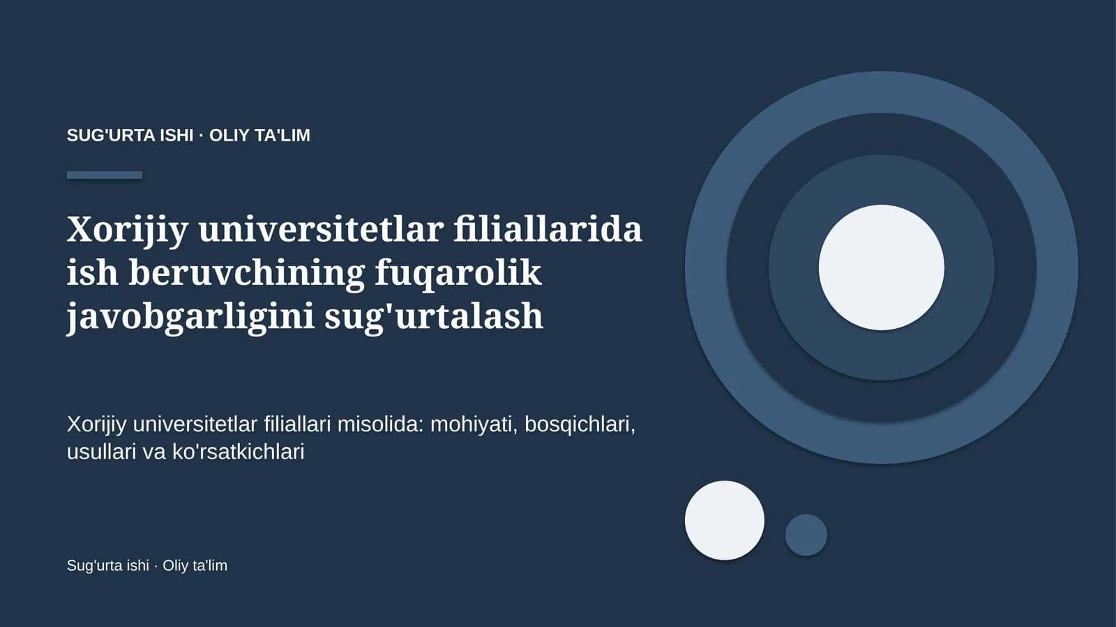 Xorijiy universitetlar filiallarida ish beruvchining fuqarolik javobgarligini sug'urtalash