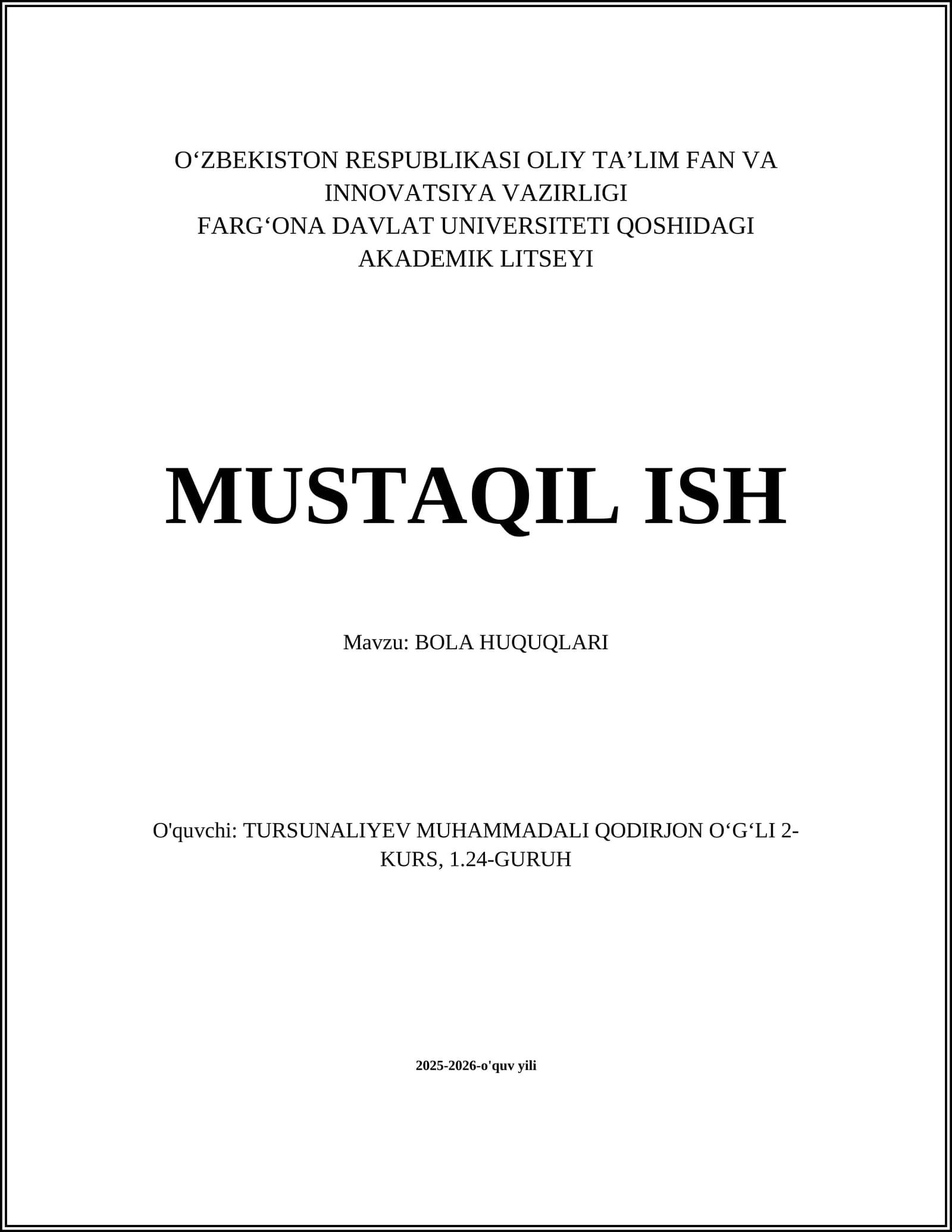 Bola huquqlari