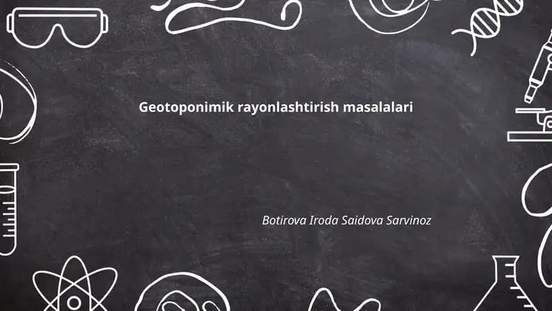 Geotoponimik rayonlashtirish masalalari
