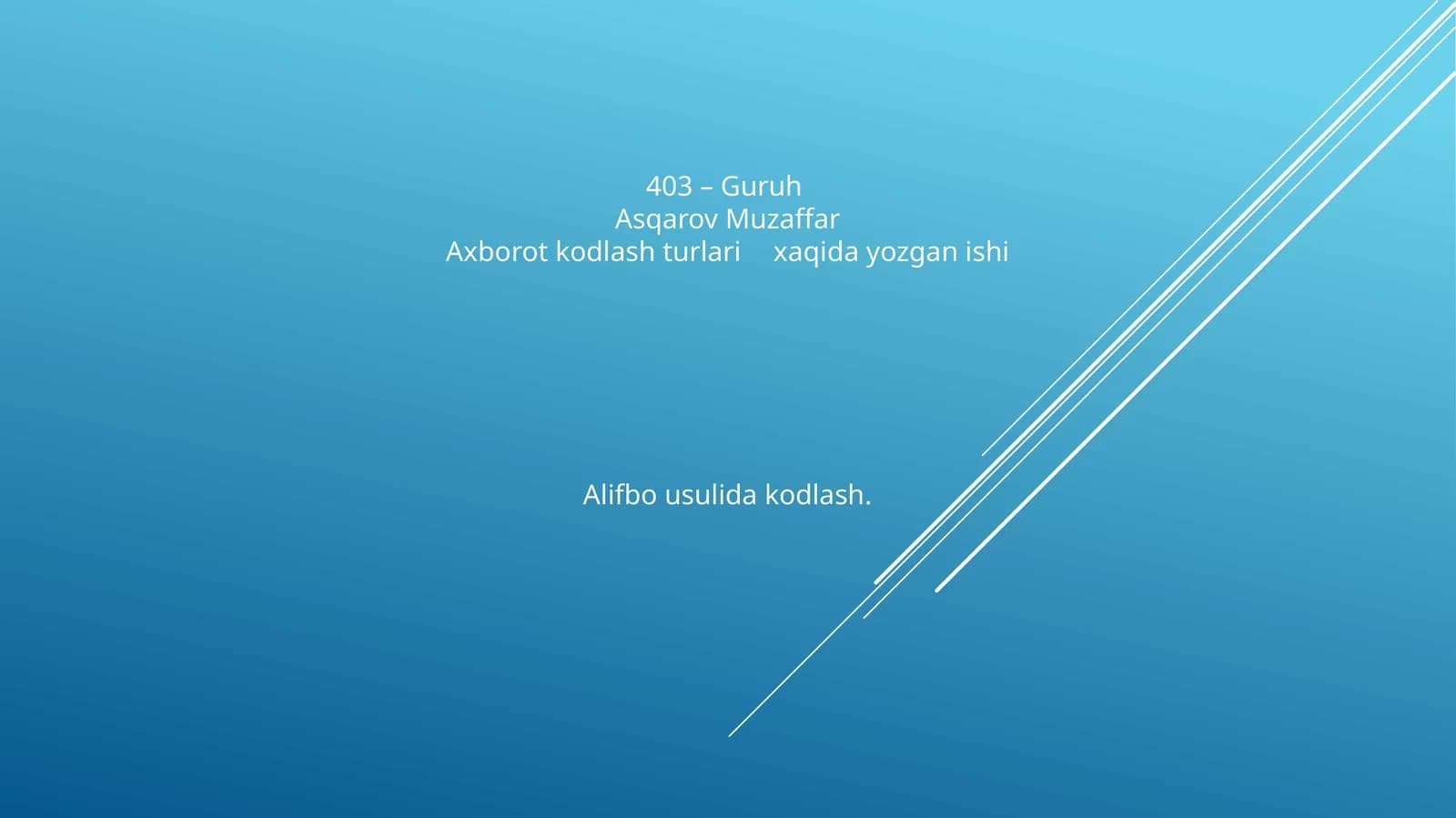 Alifbo usulida kodlash