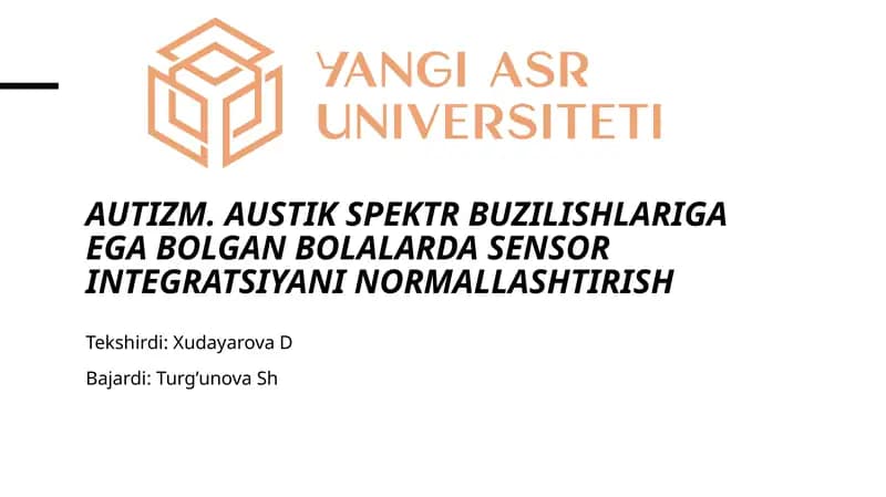 Avtizm va sensor integratsiya
