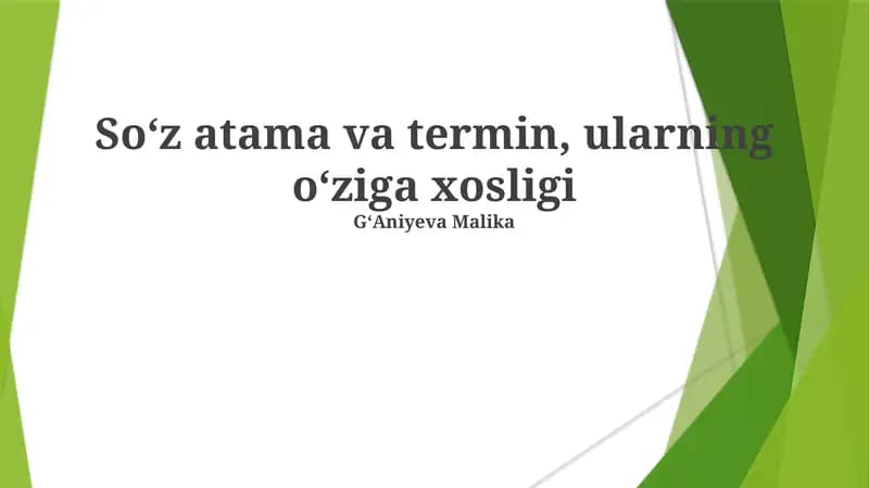 Soʻz atama va termin, ularning oʻziga xosligi