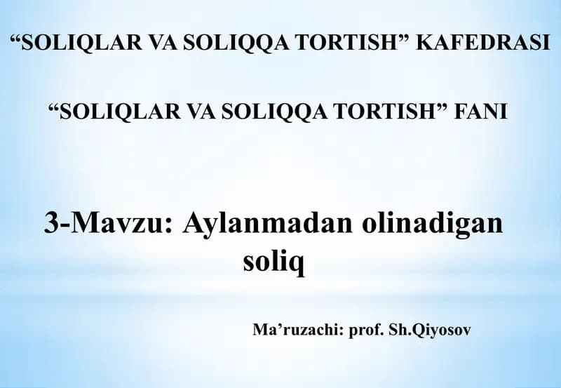 Aylanmadan olinadigan soliq