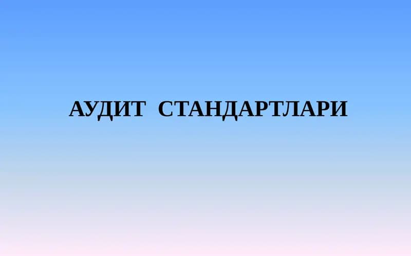 АУДИТСТАНДАРТЛАРИ