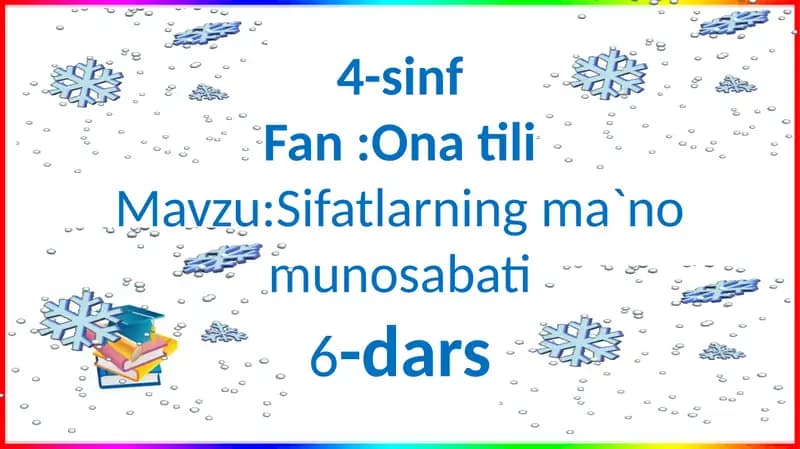 Sifatlarningma`nomunosabati