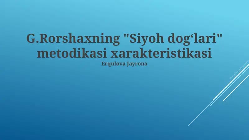 Siyoh Dog'lari Texnikasi
