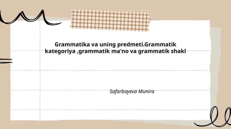 Grammatika va uning predmeti