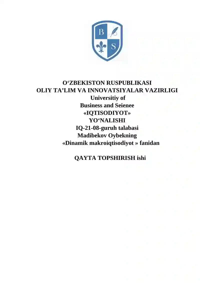 Dinamik makroiqtisodiyot