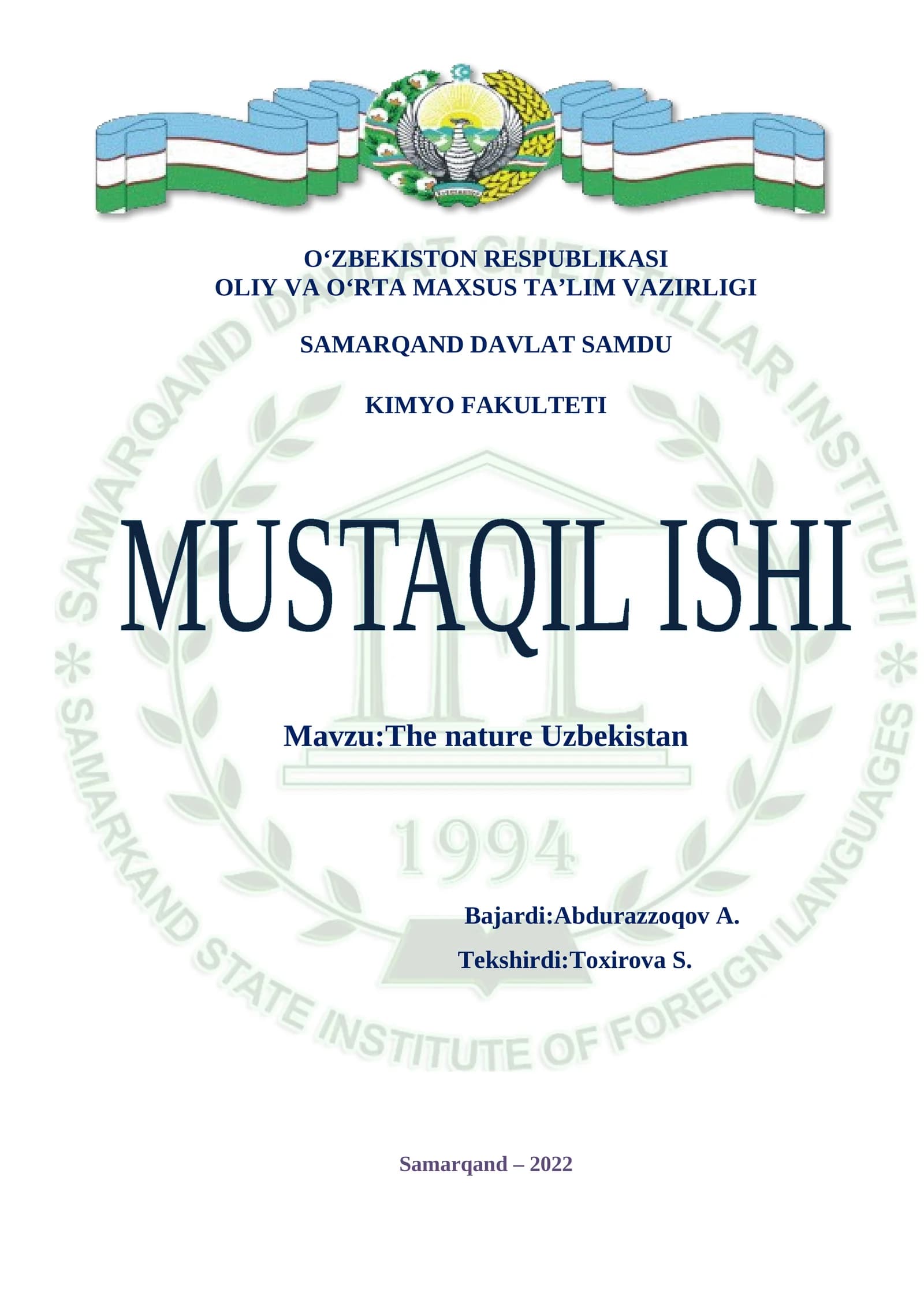 The Nature of Uzbekistan