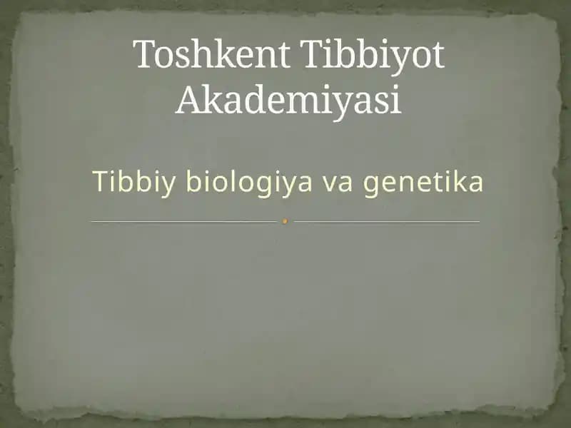 Sitologiya va genetika