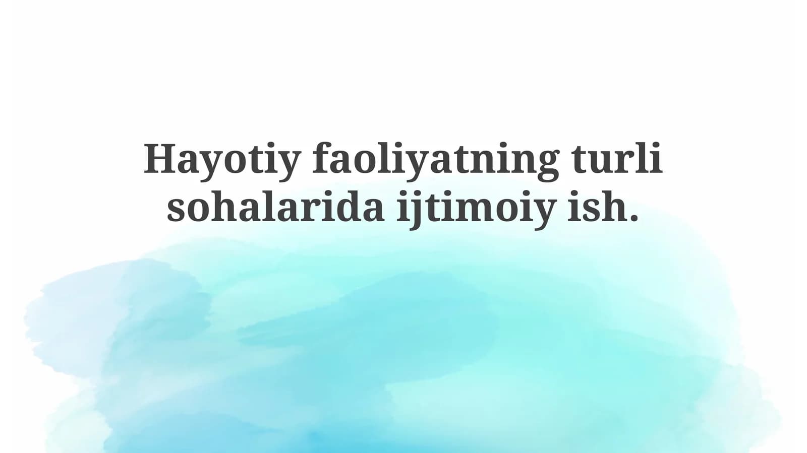 Ijtimoiy ishning ta'rifi va mohiyati