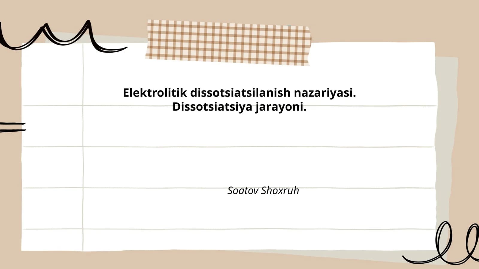 Elektrolitik dissotsiyalanish nazariyasi