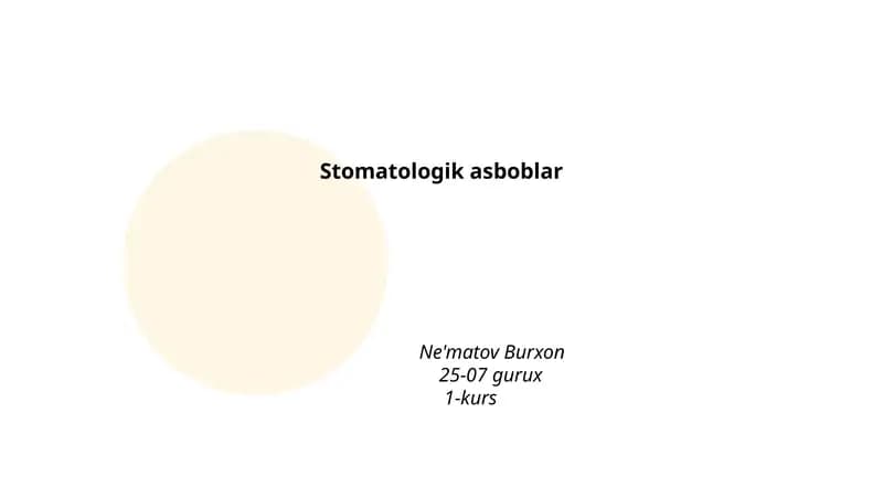 Stomatologik asboblar