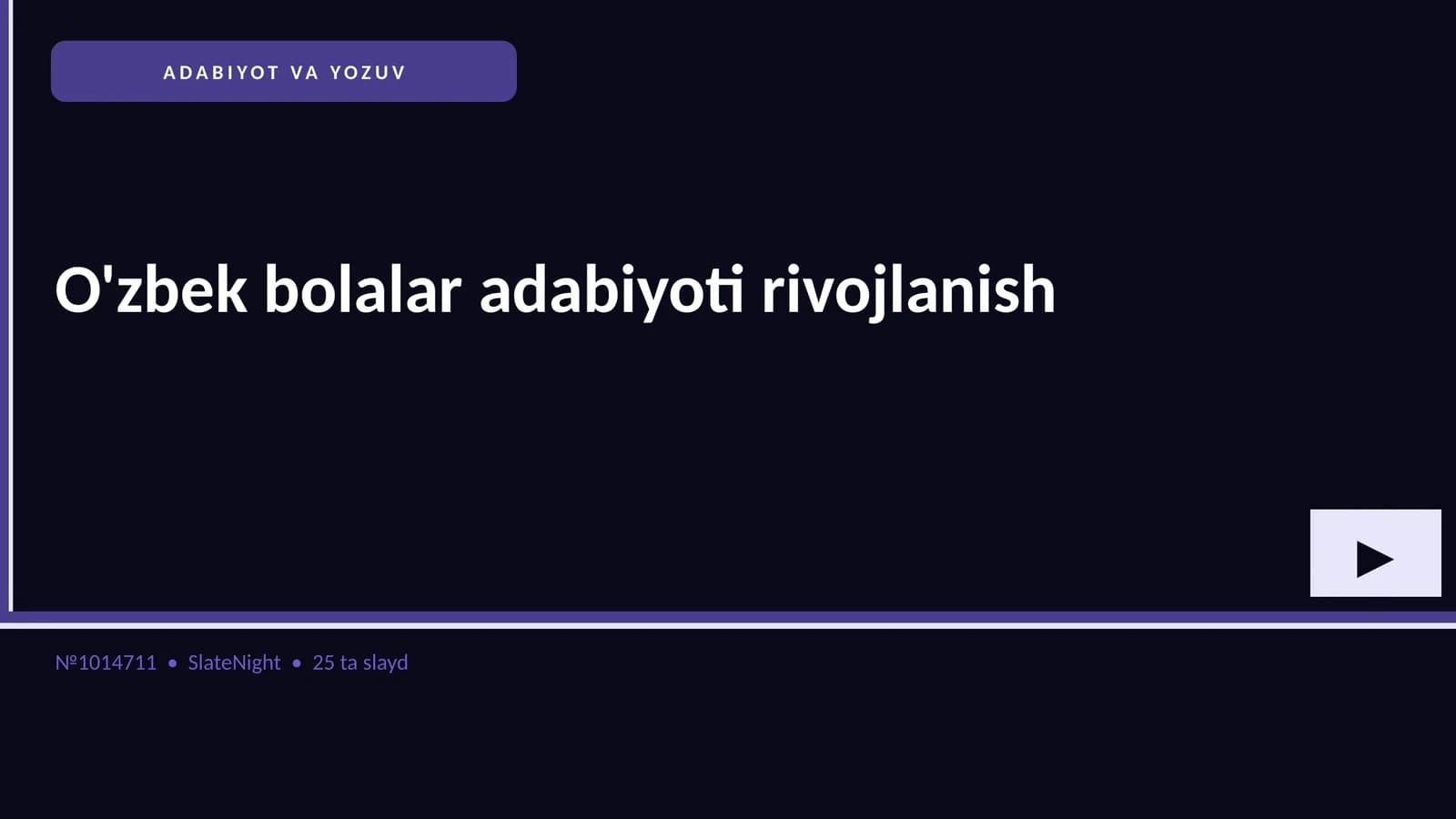 O'zbek bolalar adabiyoti rivojlanish