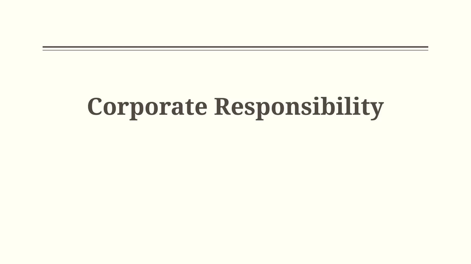 Corporate Responsibility