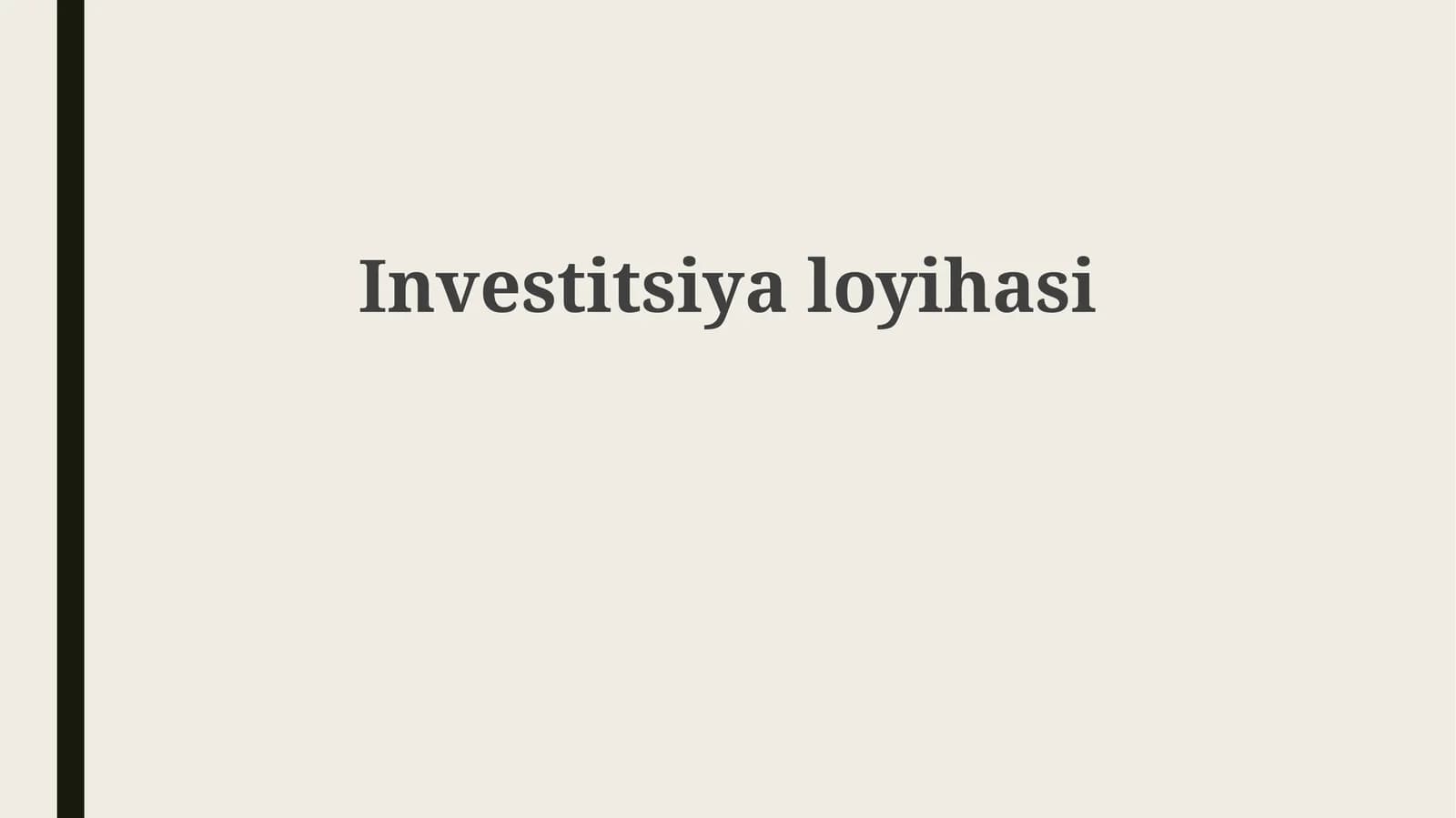 Investitsiyaloyihasi