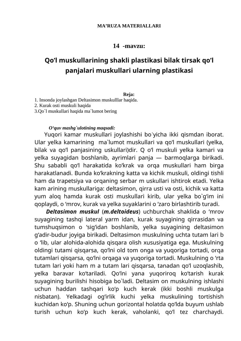 MA’RUZA MATERIALLARI
